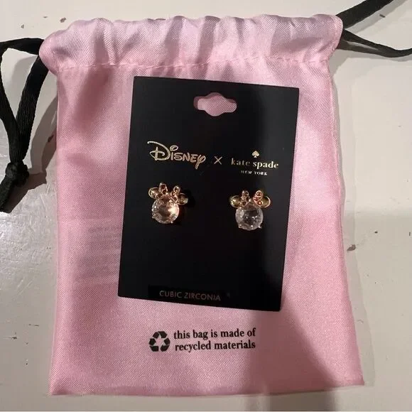 NWT Disney x Kate Spade Minnie Mouse Earrings Cubic Zirconia - Picture 6 of 6